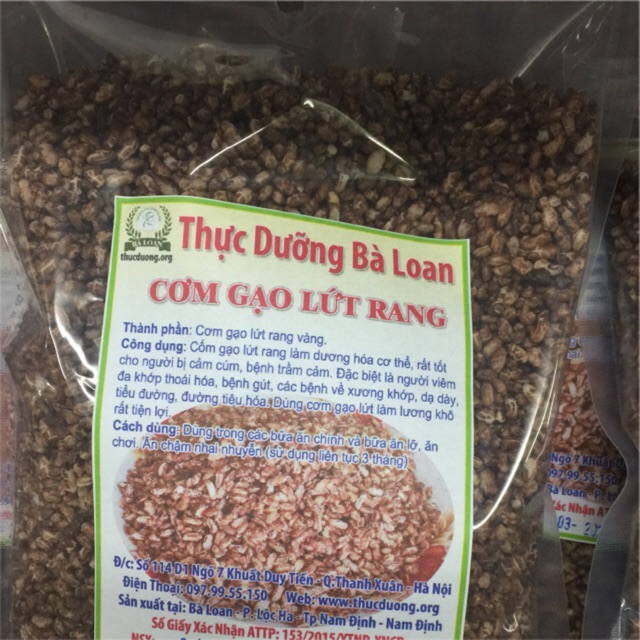 Cốm gạo lứt rang 500g