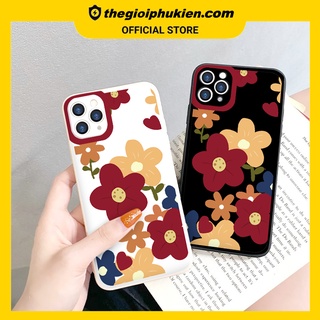 Ốp iphone - Ốp lưng iphone cạnh vuông viền camera hoa sắc màu dành cho ip 6 đến 14promax - g65