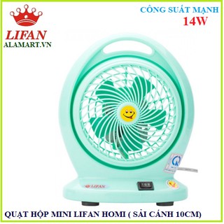[Mã ELHA22 giảm 5% đơn 300K] Quạt hộp mini lifan HOMI (MÀU XANH LÁ)