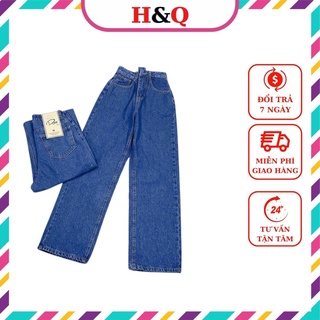 Quần Jean Nữ Simple Ống Rộng Form Suông Cạp Cao Ulzzang Hàn Quốc - Huyền Quang