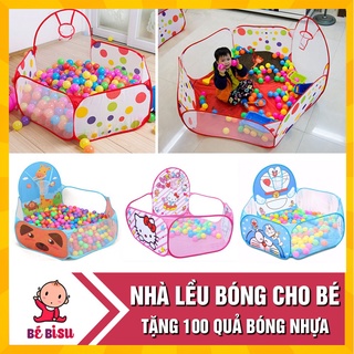 Quây Bóng, Nhà Bóng Gấp Gọn Tự Bung Kèm 100 Quả Bóng Nhựa Cho Bé Thỏa Sức Vui Chơi,vận động