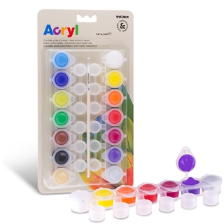 Vỉ 14 Hũ Màu Acrylic 4,5Ml (Kèm 1 Cọ)_161TA14BL - PRIMO