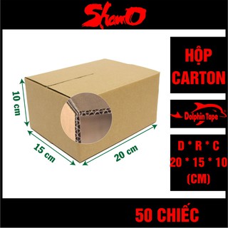[ 50 chiếc ] Hộp carton KT: 20cm x 15cm x 10cm – Dùng trong công tác đóng hàng hỗ trợ vận chuyển - Hộp COD