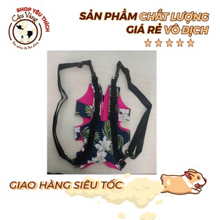 Địu cho thú cưng - địu 4 chân họa tiết hoa siêu chắc - êm ái - không gây khó chịu cho thú cưng