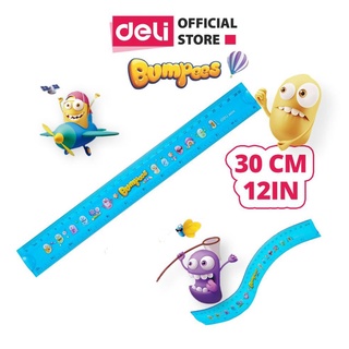 Thước kẻ dẻo 30cm Deli, Xanh - 1 cái E38015