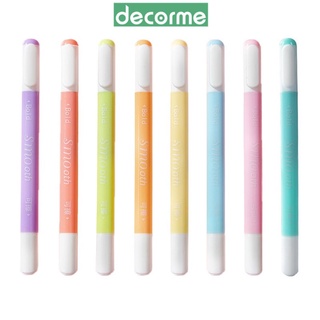 Decorme Bút highlight xóa được, bút đánh dầu hai đầu dạ quang nhiều màu Smooth - phụ kiện VPP