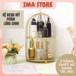 Kệ đựng mỹ phẩm lồng chim IMA Store 3 Tầng Thiết Kế Sang Trọng- Kệ decor phòng sang chảnh