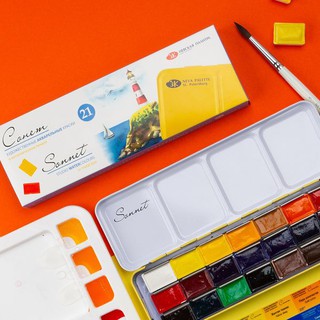Set màu nước Sonnet hộp sắt 21 màu.