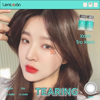 KÍNH ÁP TRÒNG TEARING GRAY- LENS ME: Lens xám kem khói viền ghi đậm | LENS XOẮN
