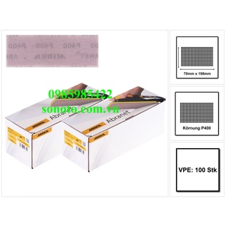 5415005041 Nhám lưới chữ nhật Mirka Abranet 70x198mm P400 ( Sơn oto xe máy ) Giáp lưới chà sơn nhám chà thô