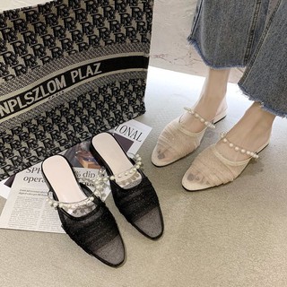 XẢ KHO (S99) Sandal mũi ren kim sa quai ngọc (mã 5566)