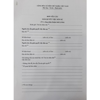 Mẫu đơn ly hôn thuận tình Tòa án nhân dân huyện Tân Bình, TP HCM + bản hướng dẫn viết đơn ly hôn, hồ sơ ly hôn