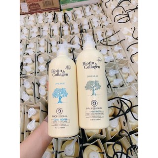 [DEAL SỐC] Cặp DẦU GỘI XẢ BIOTIN COLLAGEN 1000ml Siêu Mượt