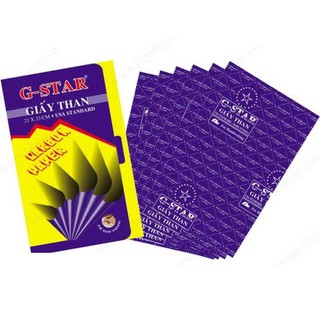 Giấy than Gstar A4. 1 xấp 100 tờ. Kích thước: 210 x 297 mm. Sử dụng được nhiều lần. Vi Tính Quốc Duy