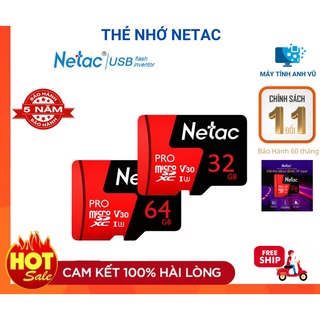 Thẻ nhớ MicroSD Netac P500 Pro 32GB 64GB 128GB chuẩn U3 V30 A1 4K | Netac Micro SD (TF Card)
