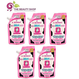 Combo 5 muối tắm tẩy da chết body trắng mịn A Bonne Spa Milk Salt 350g từ Thái Lan