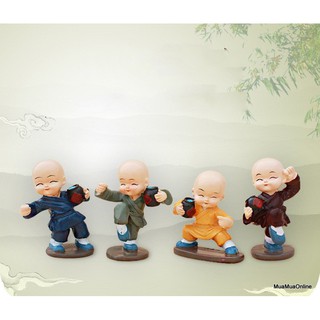 Bộ 4 Tượng Chú Tiểu Tập Võ Túy Quyền
