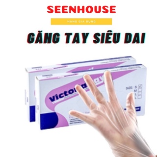 Hộp 100cái găng tay TPE HỘP TÍM GLOVE-găng tay cao su dùng 1 lần