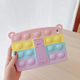 Ốp Máy Tính Bảng Silicon Mềm Hình Gấu Và Cầu Vồng Cho ipad234 2019pro/2020/2018/2017/mini12345/air12