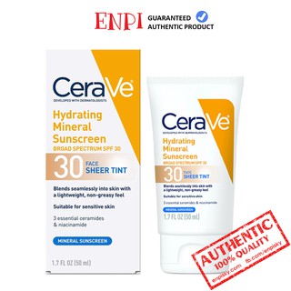Kem chống nắng CeraVe Hydrating Mineral Sunscreen Face Sheer Tint SPF 30