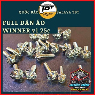 Full ốc áo winner v1 TBT 25 con inox 304 bảo hành trọn đời lắp ráp như zin