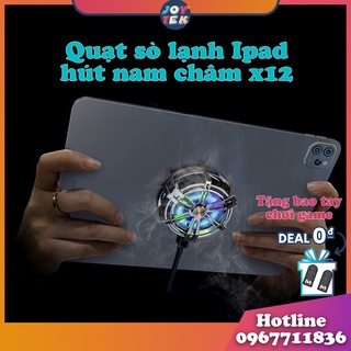 Quạt tản nhiệt sò lạnh cho điện thoại và ipad X12 và X13  - Quat tản nhiệt hút nam châm phiên bản nâng cấp cho ipa