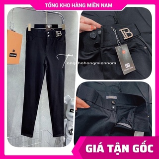 Quần tregging thun umi cao cấp co giãn lên phom siêu om dáng lưng phối logo BB dễ thương TS393