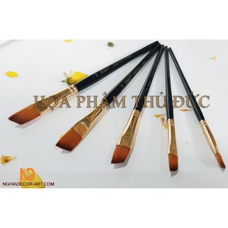 BỘ 5 CỌ XÉO GIORGIONE CÁN ĐEN CHO MÀU NƯỚC, ACRYLIC,...