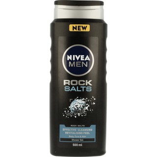 Sữa tắm nam giúp tẩy tế bào chết NIVEA Men Deep Rock Salts Body Wash 500ml (Mỹ)