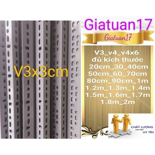 (Dài 30cm) Thanh sắt v lỗ 3x3cm DÀY 1.5MM ĐỦ ( BAO KẸP THƯỚC) sơn tĩnh điện