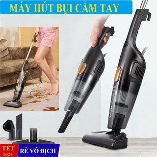 Máy Hút Bụi Gia Đình Cầm Tay Deerma DX115C Máy Hút Bụi Đa Năng 2 trong 1 Thiết Kế 3 Đầu Hút, Độ Ồn Thấp VT47