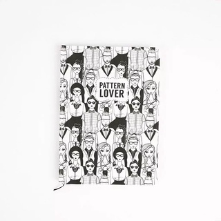 Quà 8/3 - Sổ tay A5 trơn Crabit Pattern Lover, Người trắng đen, Sổ tay A5 ghi chép, Bullet Journal, Giao hỏa tốc