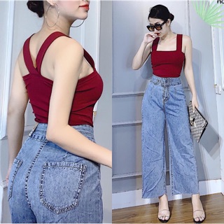 Áo hai dây bản to đan chéo siêu hot(#351)