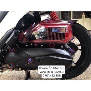 Combo 10 ốc titan gr5 gắn cho Vario 2018 125/150 như hình khoanh đỏ