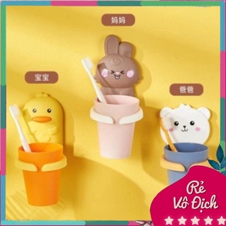 Giá Treo Để Cốc Ly Nhựa Khay Gắn Treo Tường Hình Thú Kệ Đựng Bàn Chải Kem Đánh Răng Cho Bé Gắn Dán Tường Mẫu Mới 2022