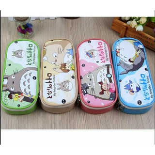 Hộp Đựng Bút Nhiều Ngăn Tiện Dụng Bằng Da In Hình Totoro