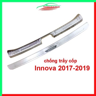 Ốp chống trầy cốp trong ngoài INOX dành cho xe Innova 2017-2021