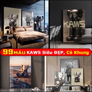 Tranh Tráng Gương Chú Gấu bearbrick/ Kaws Treo Tường Phòng Khách/ Game Gaming/ Quà Tặng Shop