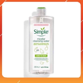 [CHÍNH HÃNG] Nước tẩy trang Simple Kind to Skin Micellar Cleansing Water 200ML