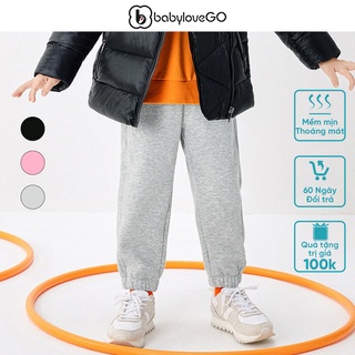 Quần dài bé trai BabyloveGO, quần nỉ bông cho bé trai bé gái size 10 đến 35kg QN001