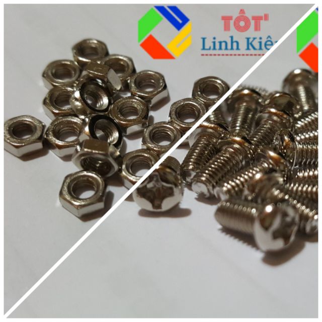 Bộ 5 cặp  ốc + đai ốc m3