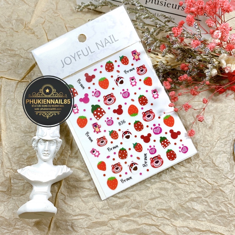 sticker gấu dâu
