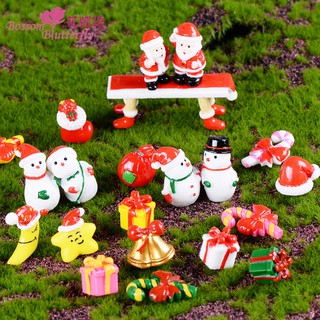 Mô hình ông già Noel, ghế yêu tinh và hộp quà Giáng sinh các màu rực rỡ thích hợp trang trí tiểu cảnh, móc khóa, DIY