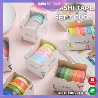 Washi tape set 7 cuộn nhiều chủ đề - Băng keo trang trí