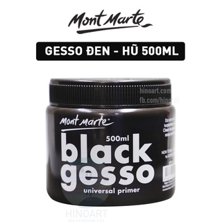 Sơn lót GESSO MONT MARTE màu trắng/ đen - sơn lót, chất đắp trên vải toan cho tranh acrylic, sơn dầu - lọ 500ml