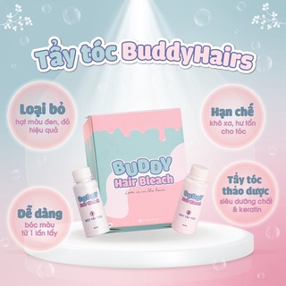 Thuốc tẩy tóc an toàn không độc hại buddyhairs tặng kèm găng tay , mũ trùm tiện lợi.