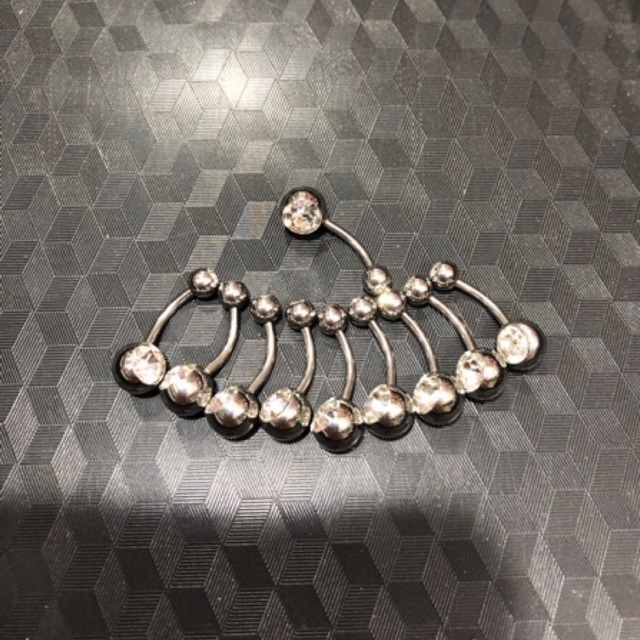 Sét 10 khuyên rốn basic trắng