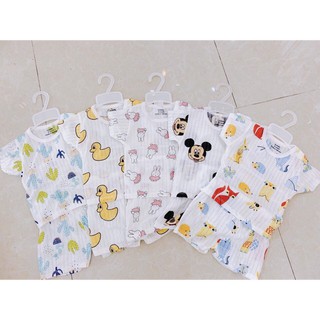 Bộ cotton giấy cài vai cho bé [chất lượng cao]