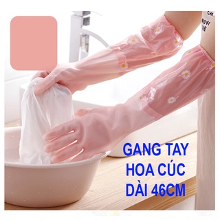 GANG TAY CAO SU CHỐNG THẤM HOA CÚC DỄ THƯƠNG SIÊU ĐẸP, SIÊU DAI LOẠI DÀI 46CM