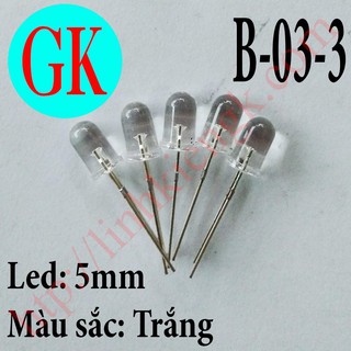 (50 cái) Led 5mm ánh sáng trắng, trong suốt [K-05-04]